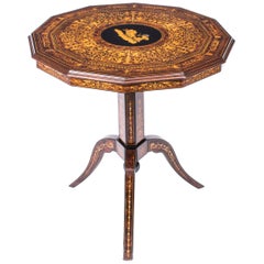 Antique 19th Century Italian Sorrento Tilt-Top Occasional Table