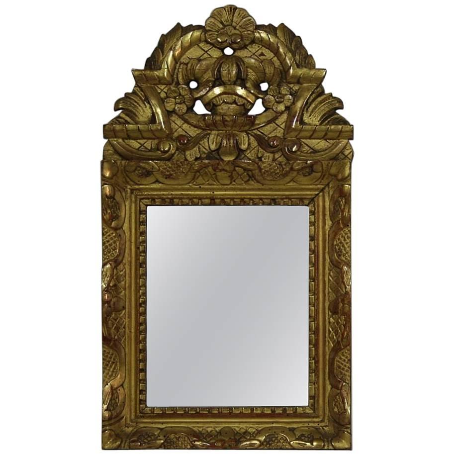Small French, Louis XV Baroque Style Giltwood Mirror