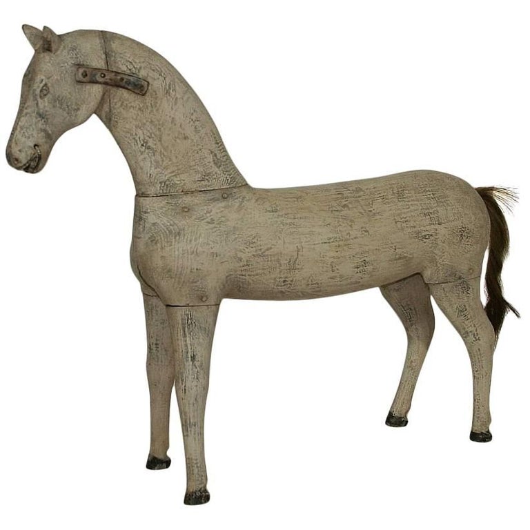 French 18th19th Century Folk Art Carved Wooden Horse at 1stdibs