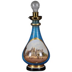 Antica lampada da tavolo in porcellana "Castello di Schweriner", 1880 circa