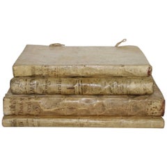 Great Collection of four Italian or Spanish Large 17th-18th Century Vellum Books Used Great Collection of four Italian or Spanish Large 17th-18th Century Vellum Books