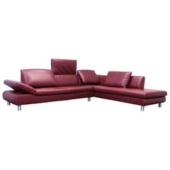 Koinor Volare Leather Corner Sofa Red Function Couch Modern