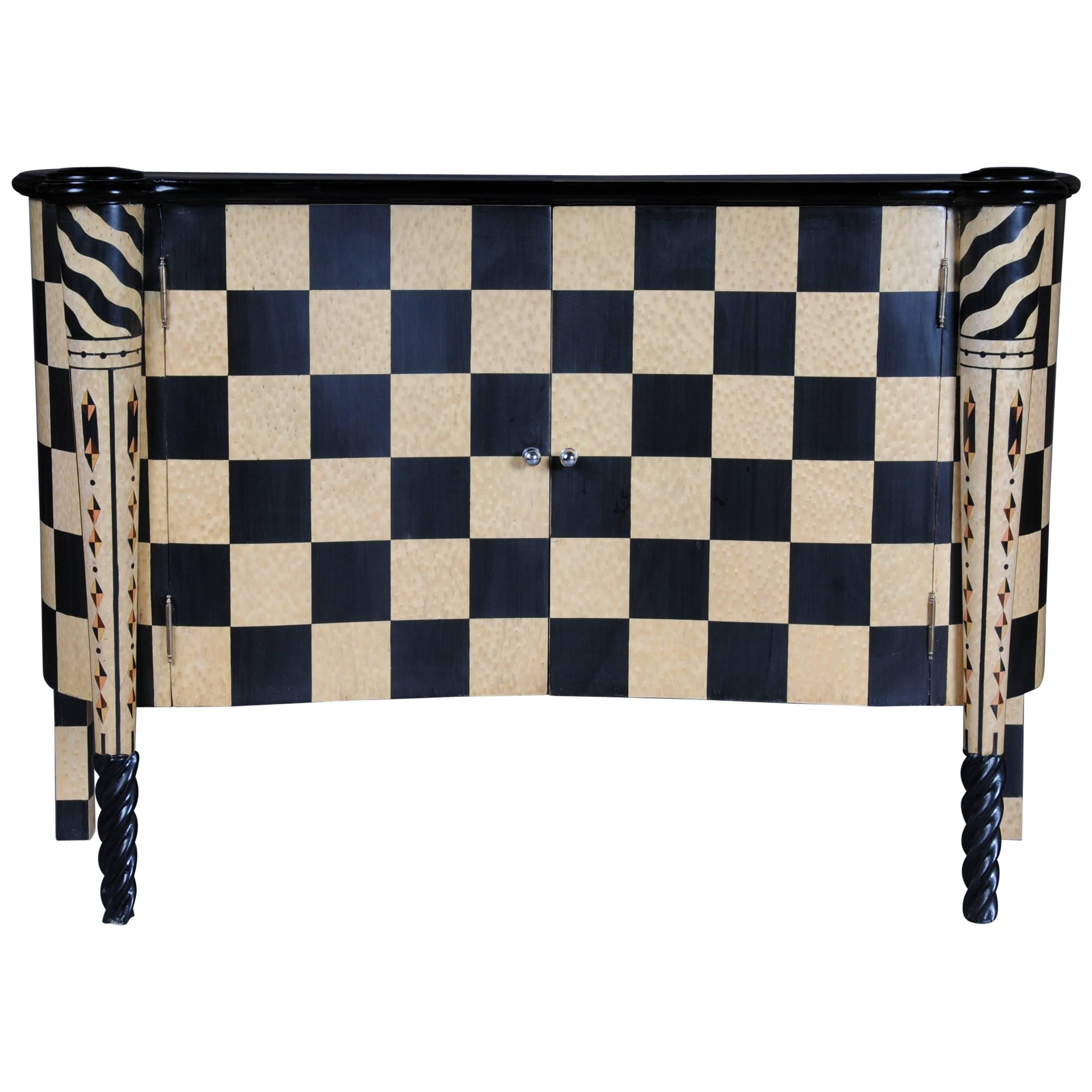 Fancy Designer Dresser Chessboard Pattern