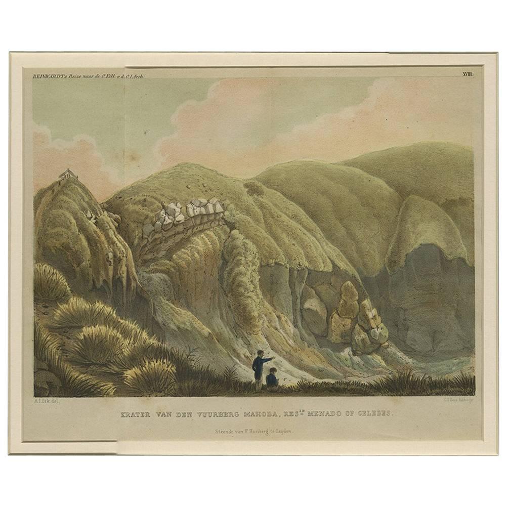 Antique Print with a View of Menado on Celebes 'Indonesia' by C.G.C. Reinwardt
