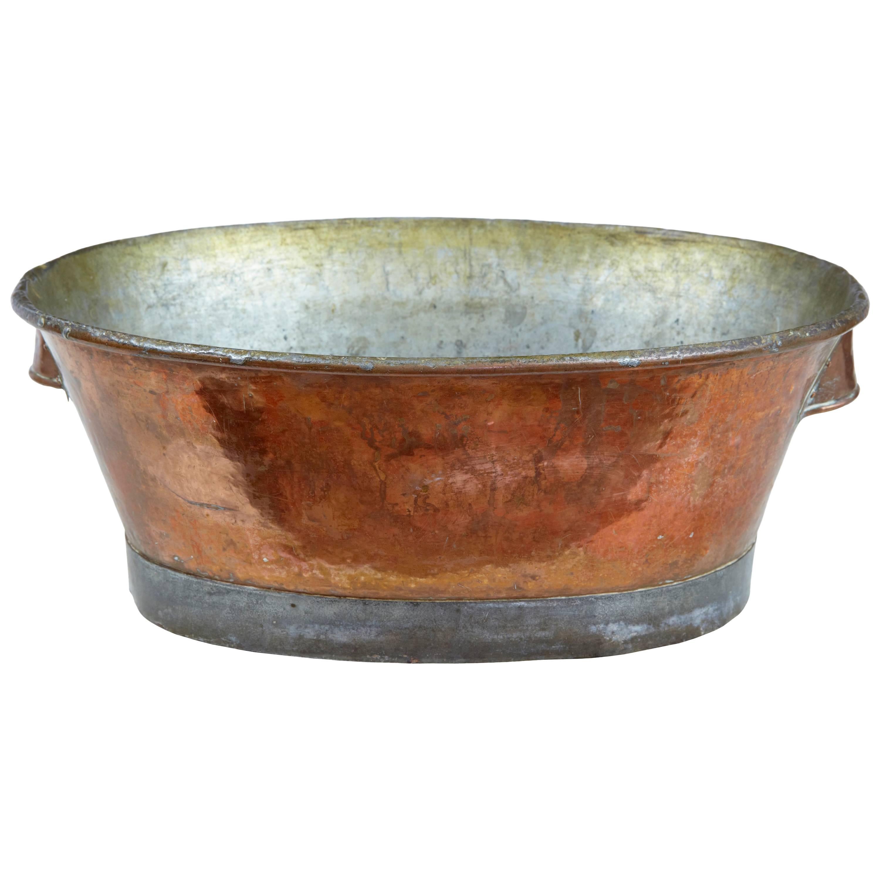 Arts & Crafts Scandinavian Copper Tub Pot