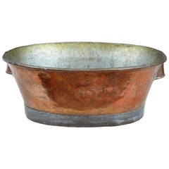 Antique Arts & Crafts Scandinavian Copper Tub Pot