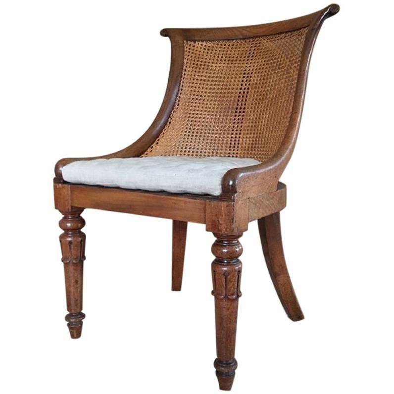 Gondole Library Chair Mahogany, 19th Century UK