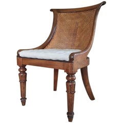 Gondole Library Chair Mahogany, 19th Century UK