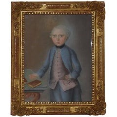 French 18th Century Pastel Portrait of a Young Boy