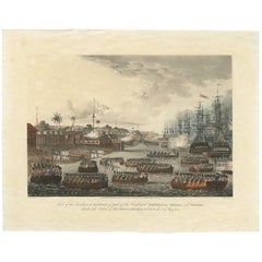 Antique Print of the landing at Rangoon 'Burma' by H. Pyall, '1825'