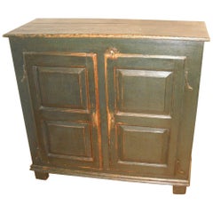 Two-Door Panetled Canadian Buffet in Dark Blue/Green Paint