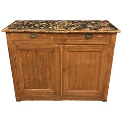 Antique Brown Commode with Multiple Layers of Paints