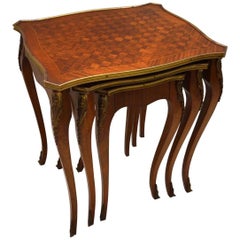 Antique French Parquetry Nest of Tables Antique French Parquetry Nest of Tables
