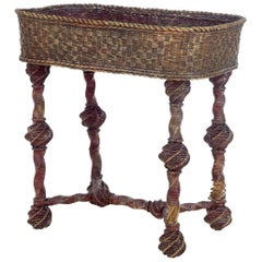 Late 19th Century Swedish Cane Work Plant Stand