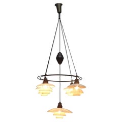 Poul Henningsen , 1930's , " Double Ring " Chandelier , Model Ph2/2, Denmark
