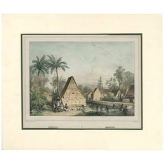 Antique Print of Koepang 'Timor, Indonesia' by C.W.M. Van De Velde, 1844