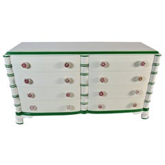 Dorothy Draper White Lacquer Eight-Drawer Dresser the Greenbrier Resort, 1946