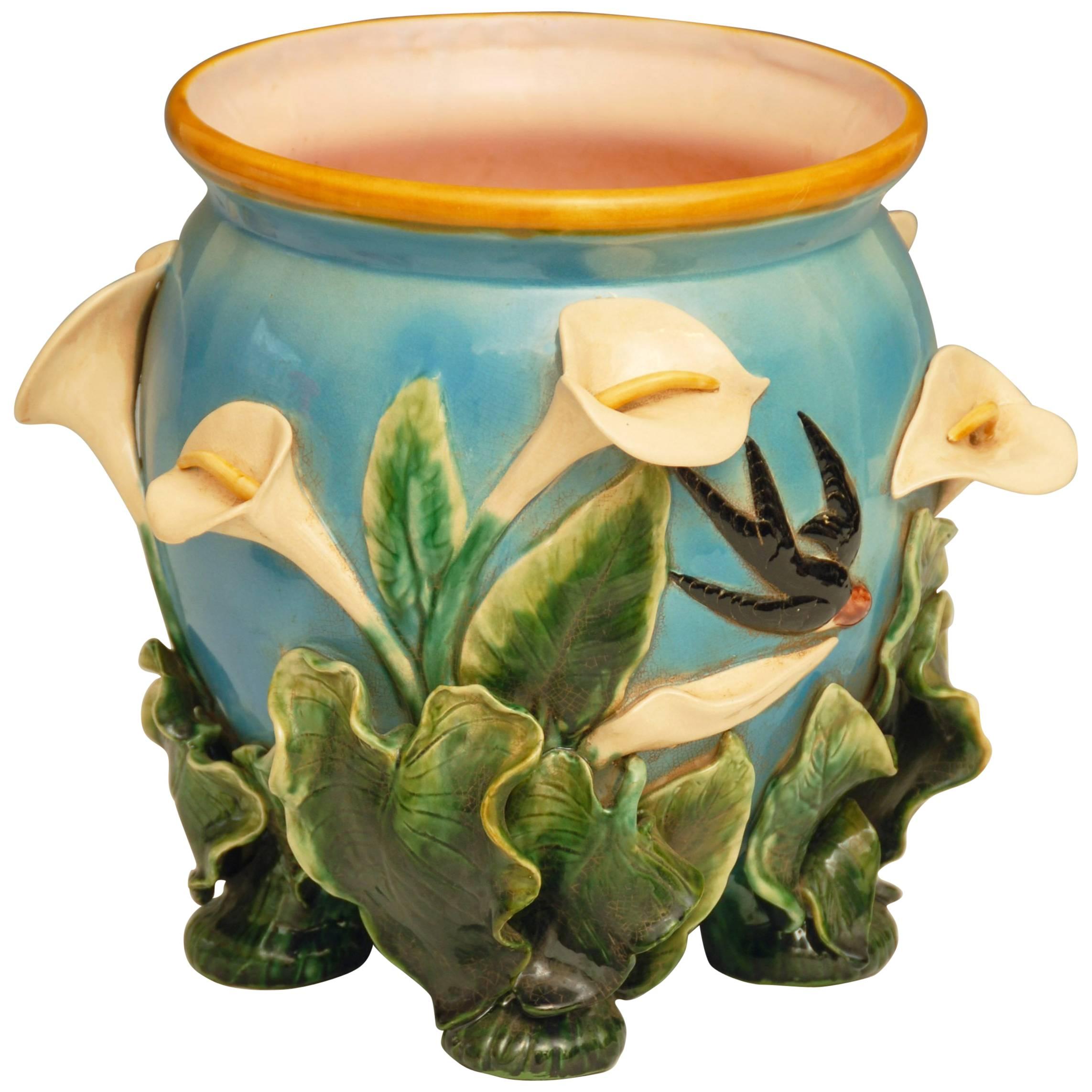 Edwardian Liberty of London Majolica Jardinière or Cachepot For Sale