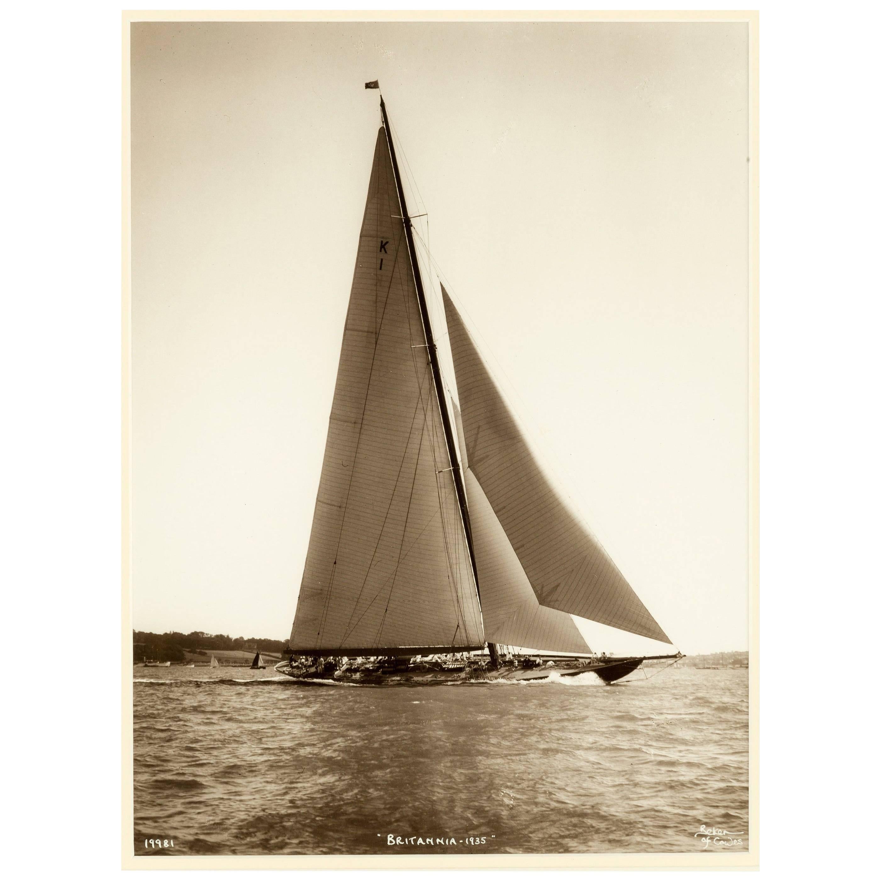 K1 HRH Yacht Britannia, Early Silver Gelatin Photographic Print