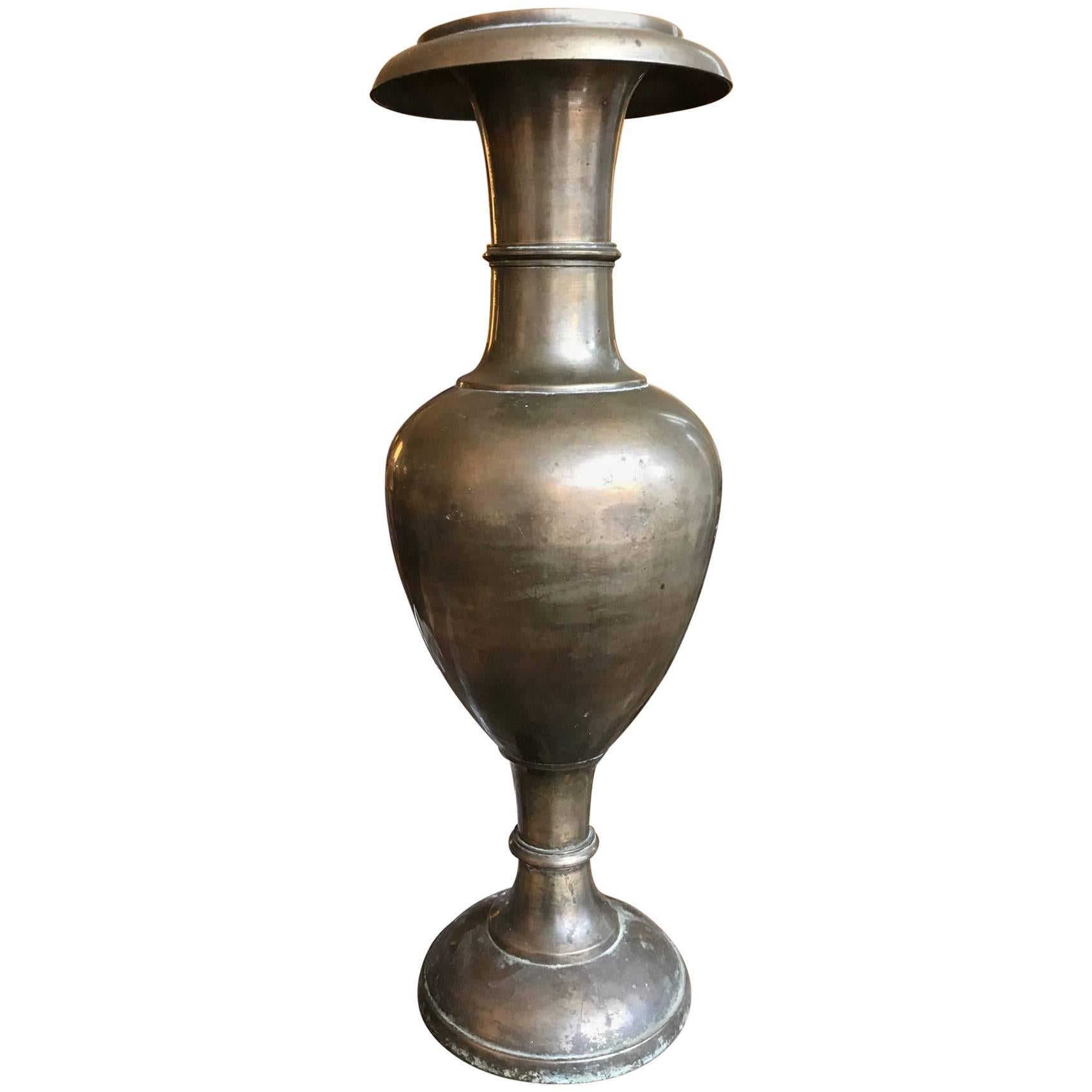 Kashmiri Anglo-Indian Brass Vase For Sale