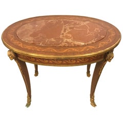 Louis XV Style Coffee Low Table W Ram's Heads