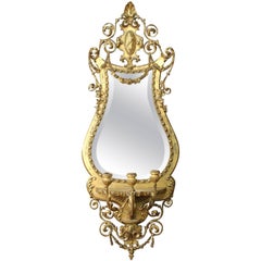 Girandola in gesso e legno dorato del periodo Giorgio III con candelabro