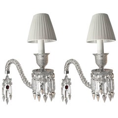 Pair of Baccarat Crystal Fantome Hanging Sconces