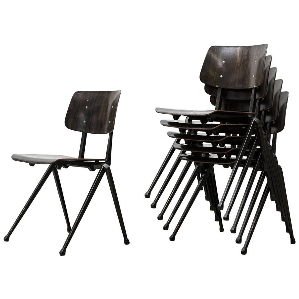 Prouve Style Stacking Industrial School Chairs