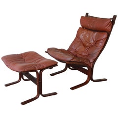 Ingmar Relling pour Westnofa Siesta Lounge Chair avec Ottoman