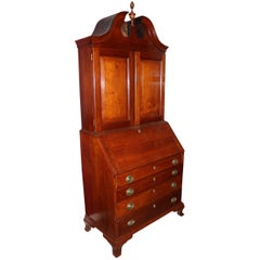 18th Century Connecticut River Valley Two-Part Cherry Chippendale Secretary
