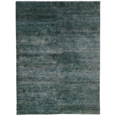 Noche Blue Green Hand-Knotted Jute Rug by Nani Marquina, Ariadna Miquel, Medium