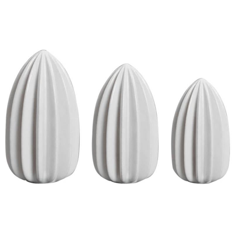 EE Juicer Set in Contemporary 3D Printed Gloss White Porcelain For Sale