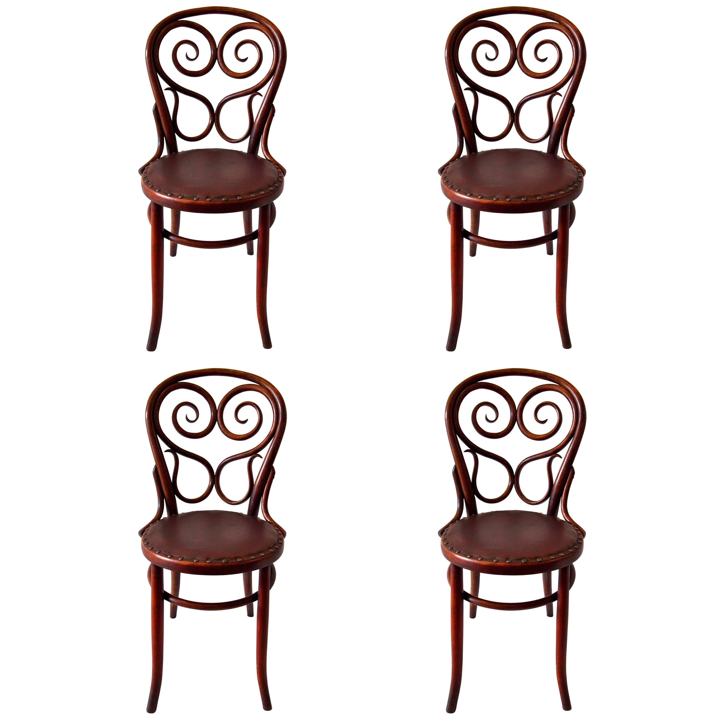 Set of Four Bentwood Thonet Chairs