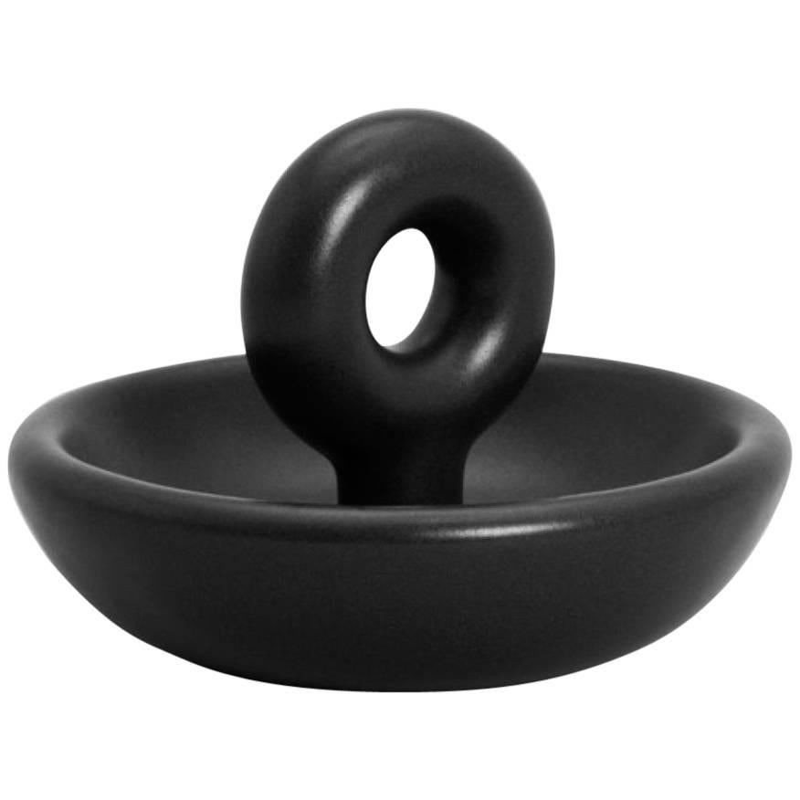Little O Catchall / Bowl in Contemporary 3D Printed Matte Black Porcelain For Sale
