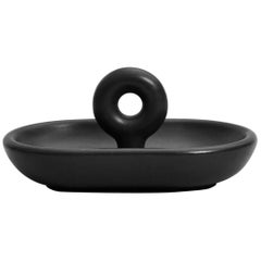 Big O Catchall / Bowl in Contemporary 3D Printed Matte Black Porcelain