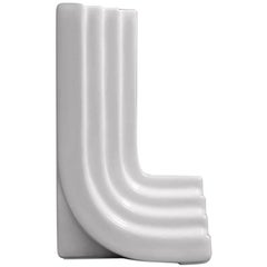 Carlo Bookend in Contemporary 3D Printed Gloss Gloss White Porcelain
