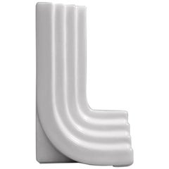 Carlo Bookend Set in Contemporary 3D Printed Gloss White Porcelain