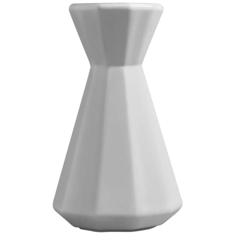 Lilium Carafe / Vessel in Contemporary 3D Printed Gloss White Porcelain For Sale