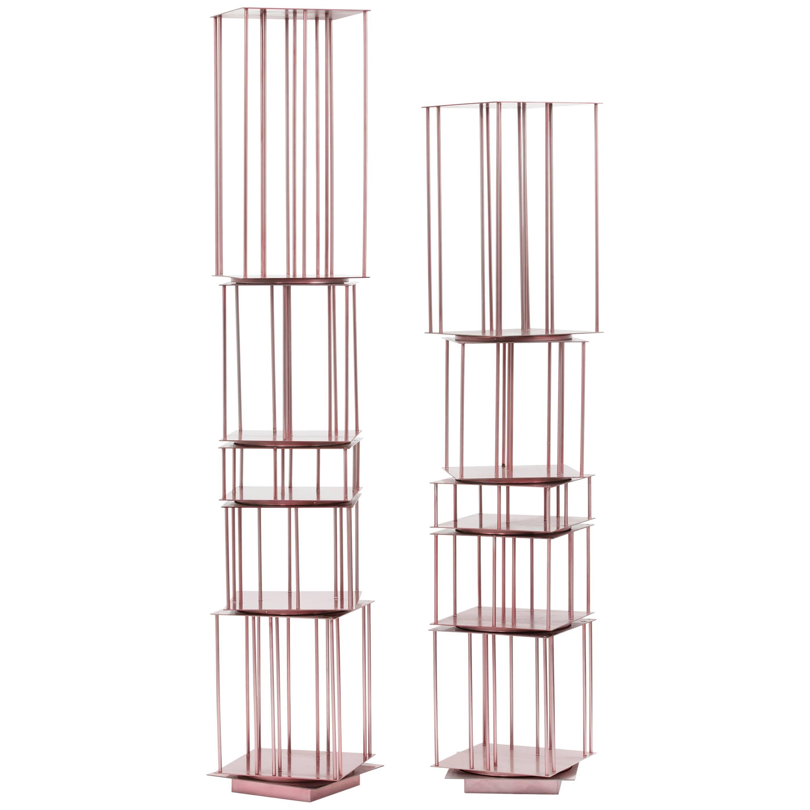 Crosby Library II Bookshelf Bookcase in Hand-Painted Steel For Sale