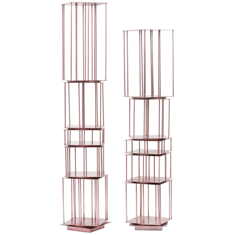 Crosby Library II Bookshelf Bookcase in HandPainted Steel For Sale at