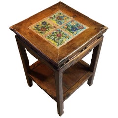 Antique Chinese Wood Side Table or End Table