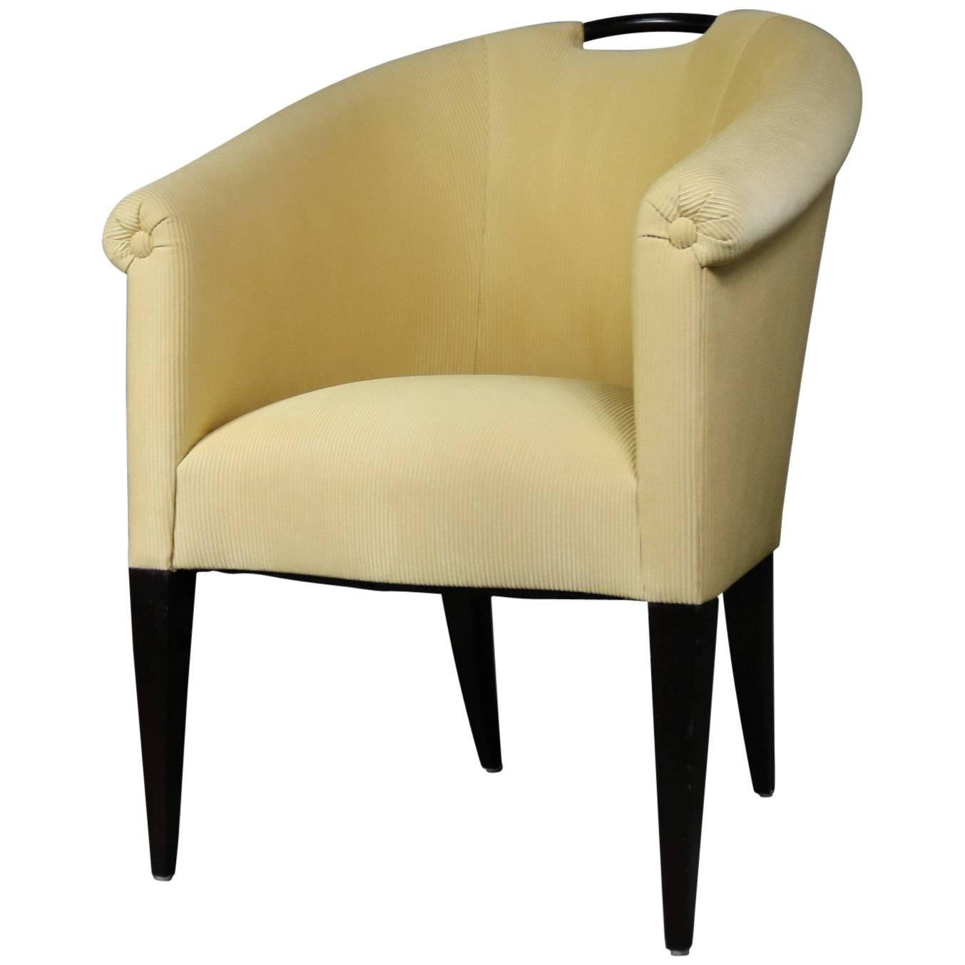 Donghia Delicate Barrel Shaped Armchair by John Hutton