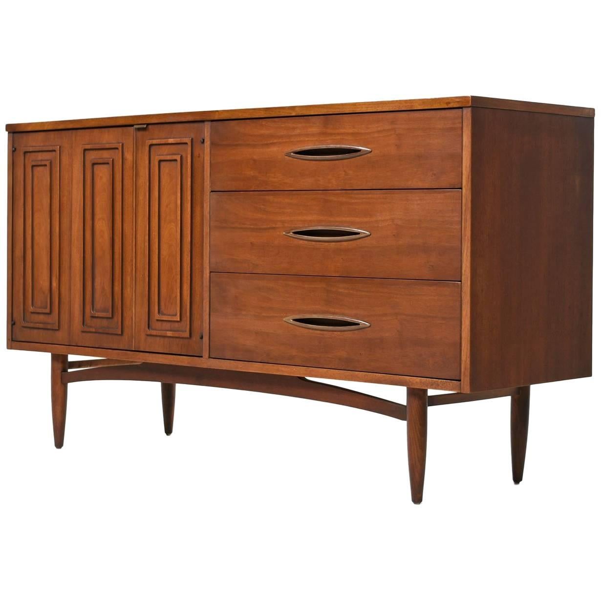 Broyhill Premier Sculptra Walnut Credenza / Buffet, 1960s