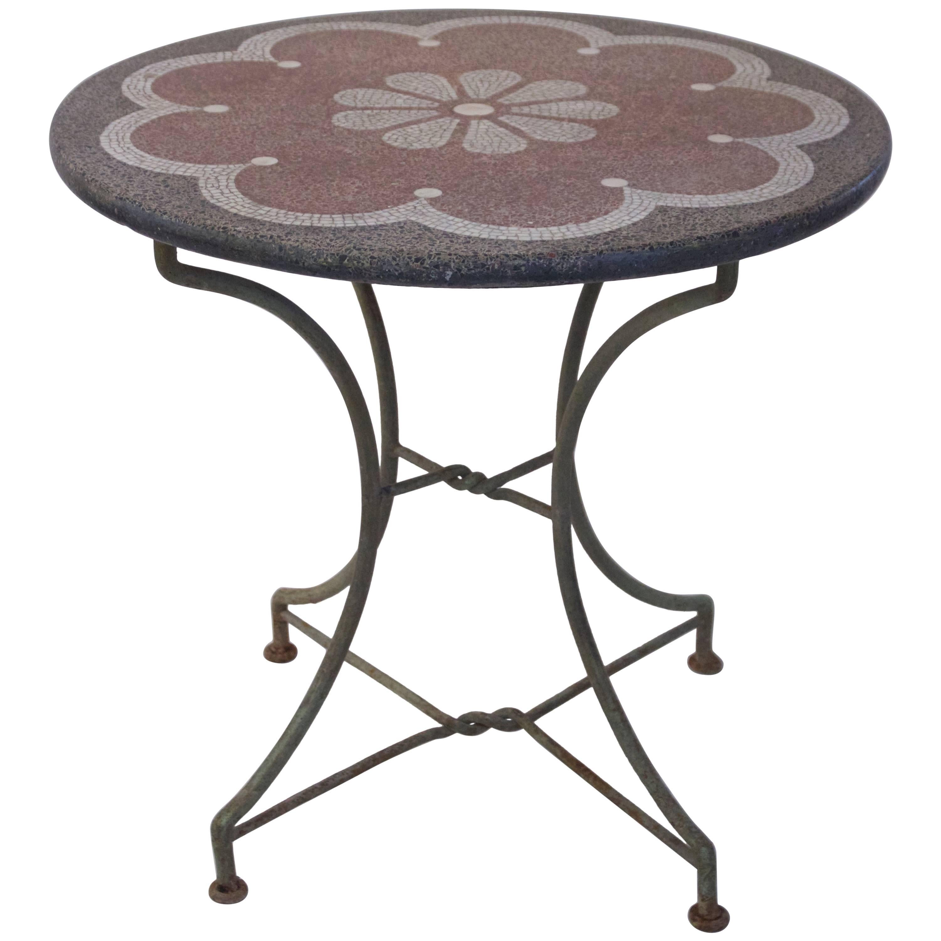 Gueridon, Granite Top and Iron, circa 1970, France For Sale