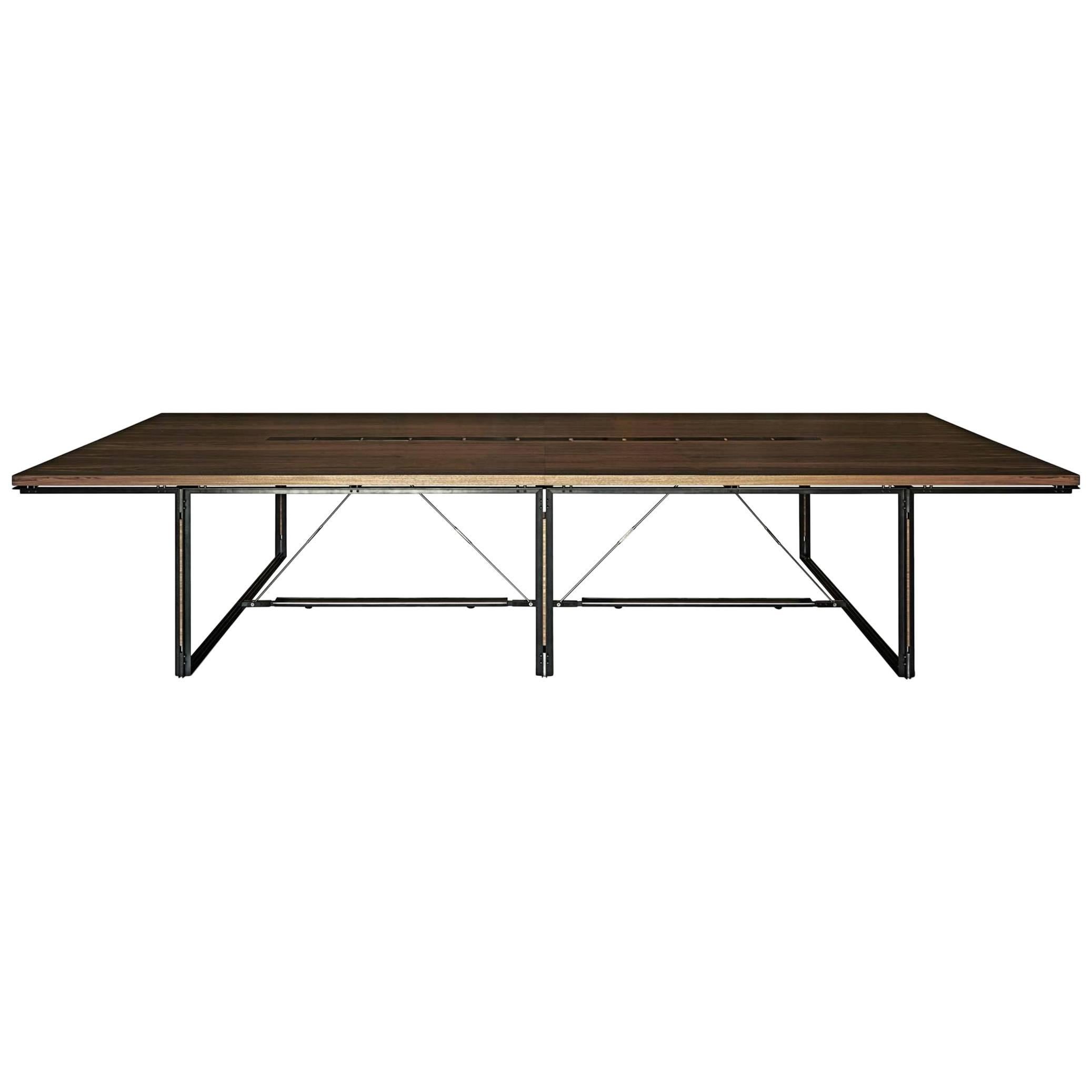 "Tecnica" Walnut Conference Table with Tie Rods by Jaume Tresserra for Dessie' For Sale