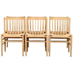 New Jorgen Baekmark Dining Chairs, Model J80 in Oak and Paper Cord, Re-Edition