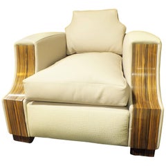 Art Deco Armchair Creme-Croco