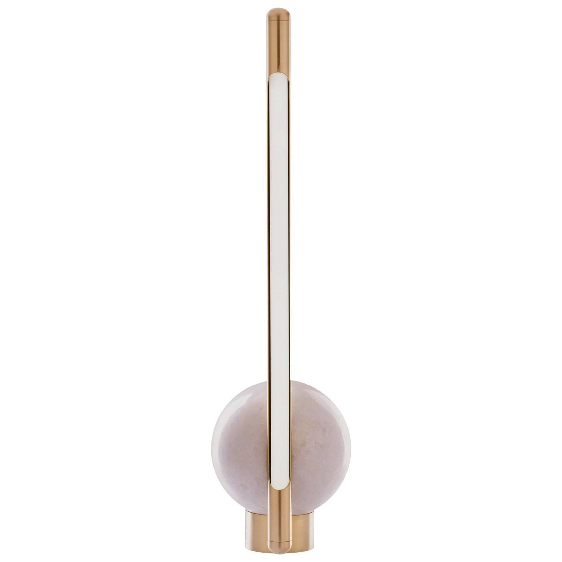 Table Lamp in Marble and Copper, Brazilian Contemporary Style, by Tiago Curioni For Sale
