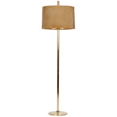 Floor Lamp with a Suede Shade, 1970s