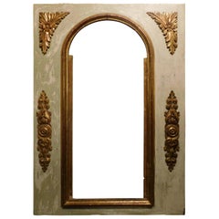 Antique Lacquered Frame Decorated with Golden Friezes